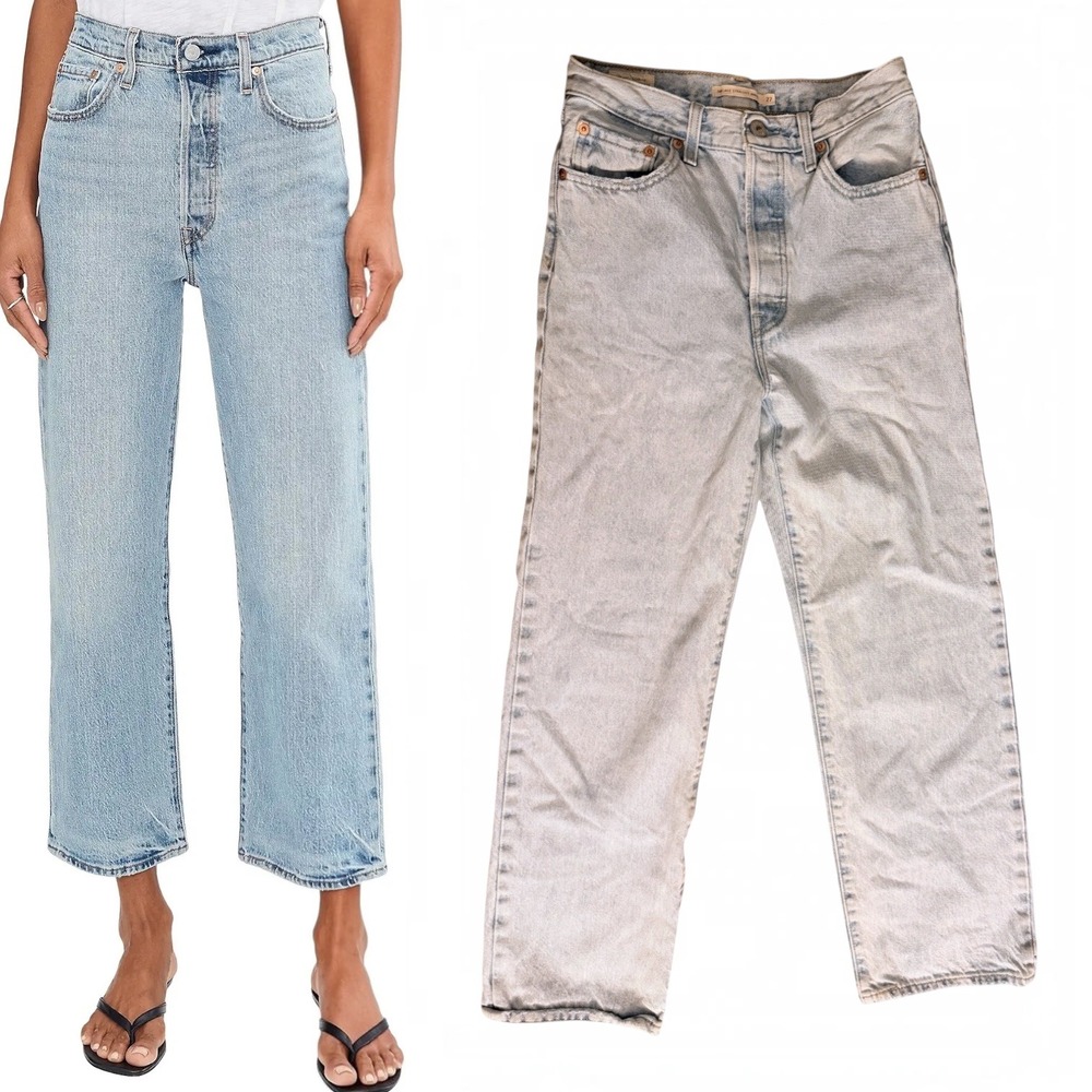 Levis Jeans Ribcage Straight Ankle High Rise Light Wash 27